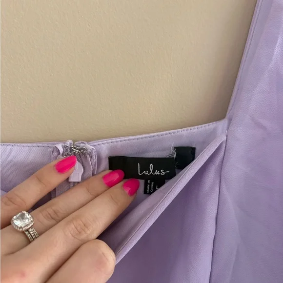 Lulus Glamorous Disposition Lavender Ruched Maxi Dress Size Large Bridesmaid - Picture 4 of 9